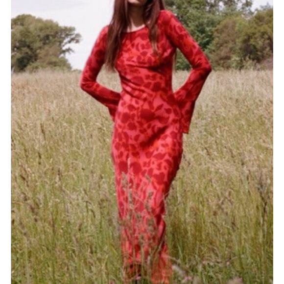 Realisation Par XL The Gia Maxi Dress Havana Red 100% Silk - Picture 15 of 16